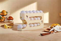 Rolling Egg Dispenser – Space-Saving Fridge Organizer for 18–24 Eggs