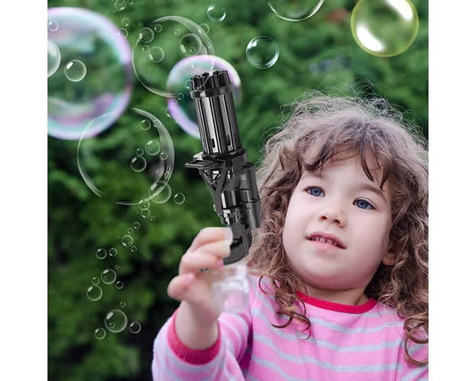 Bubble Gun – 8 Hole Automatic Gatling Bubble Gun Blower Maker