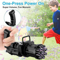 Bubble Gun – 8 Hole Automatic Gatling Bubble Gun Blower Maker