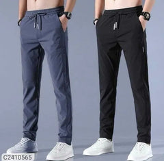 Buy 1 Get 1 Free – Premium Men’s High Stretch Skinny Lycra Pants (Black & Gray)