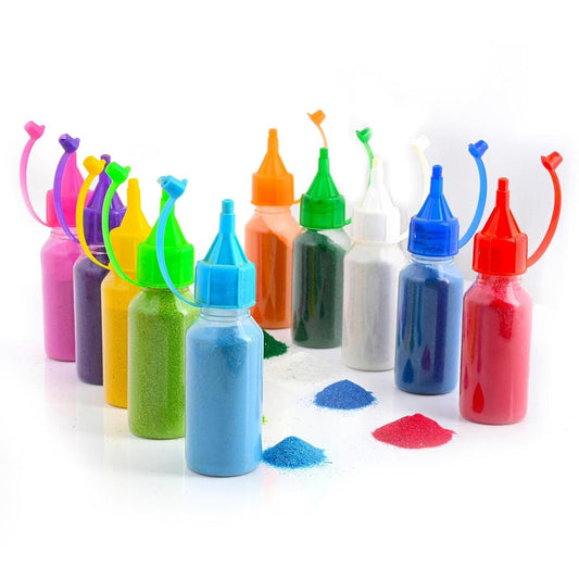 Rangoli Colours Powder Bottles for Floor Decorations – Pack of 10 (40g Each)