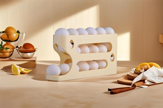 Rolling Egg Dispenser – Space-Saving Fridge Organizer for 18–24 Eggs