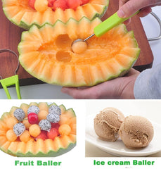 Stainless Steel Professional 4 in 1 Watermelon Cutter (Multicolor, Pack