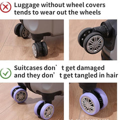 8 Pcs Silicone Luggage Wheel Protectors – Travel Caster Covers