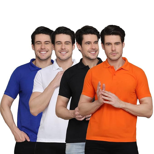 Pack of 4 Polo Neck T-Shirts for Men – Smart, Stylish & Versatile