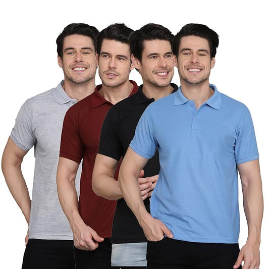 Pack of 4 Polo Neck T-Shirts for Men – Smart, Stylish & Versatile