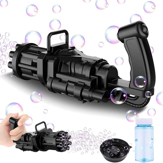 Bubble Gun – 8 Hole Automatic Gatling Bubble Gun Blower Maker