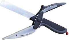 2-in-1 Steel Smart Clever Cutter Kitchen Knife & Food Chopper with Built-in Mini Chopping Board