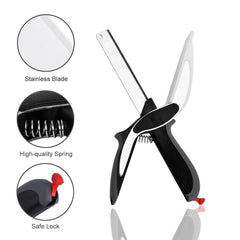 2-in-1 Steel Smart Clever Cutter Kitchen Knife & Food Chopper with Built-in Mini Chopping Board