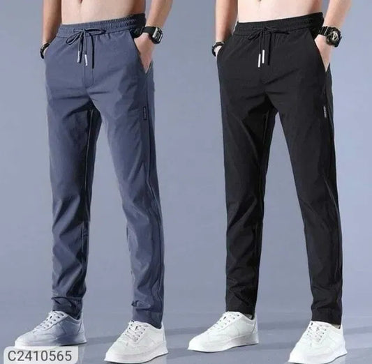 Buy 1 Get 1 Free – Premium Men’s High Stretch Skinny Lycra Pants (Black & Gray)
