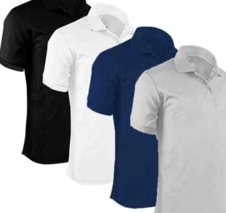 Polo Neck T-Shirt (Multicolor, M) – Pack of 4 for Men | Stylish, Comfortable & Affordable