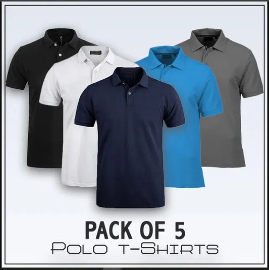 Pack of 5 Polo T-Shirts for Men – Smart, Stylish & Super Comfortable