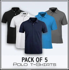 Pack of 5 Polo T-Shirts for Men – Smart, Stylish & Super Comfortable